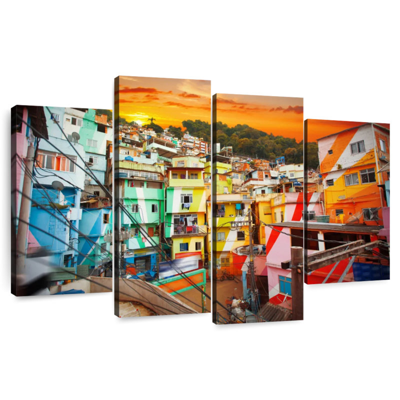 Lynelle, maisons de la Favela au Brésil, H 42 po x l 68 po
