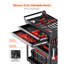 5-Tier Tool Cart on Wheels 400 lb Rolling Work Cart with Drawer & Pegboard