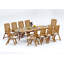 12 Seats 13 Pcs Grade-A Teak Wood Dining Set: 118" Double Extension Oval Table And 12 Marley Folding Reclining Arm Chairs #11MR2612-1245113461