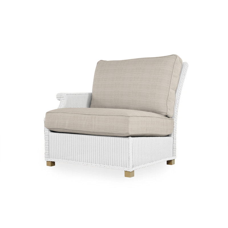 Hamptons Outdoor One Arm Lounge Chair, White, Cottage Pepper