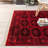 Fernon Oriental/Persian Area Rug for Living Room Bedroom Dining Room Kitchen, Red/Ivory-1220276449