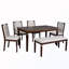 Ensemble de table de salle à manger 6 pièces avec 4 chaises capitonnées et 1 banc-1450957172-1450957177-1450957176-1450957183