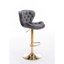 Ensemble de 2 tabourets de bar, avec repose-pieds chromé et base pivotante à hauteur réglable en velours + tabouret de bar simple Golden Leg-489871867