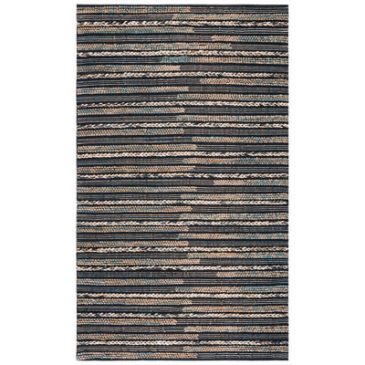 Tapis rayé en jute / coton Avonte