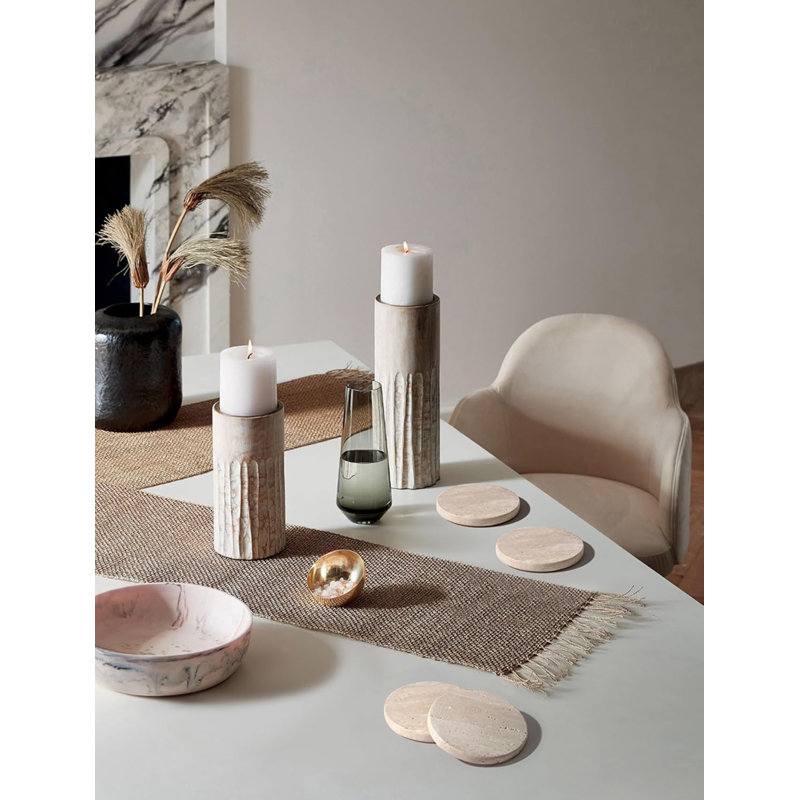 Ensemble de 4 sous-verres en pierre naturelle 4 pouces avec envers en liège, ensemble de 4 sous-verres en pierre pour la décoration intérieure
