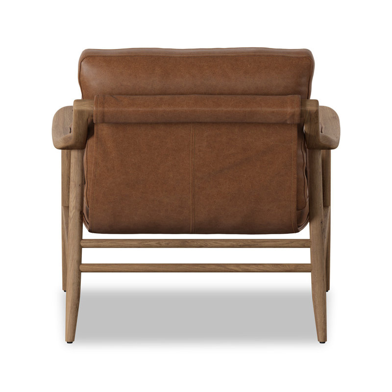Kimmery Chair-Omari Natural, Worn Oak, Chaps Saddle Top Grain Leathe