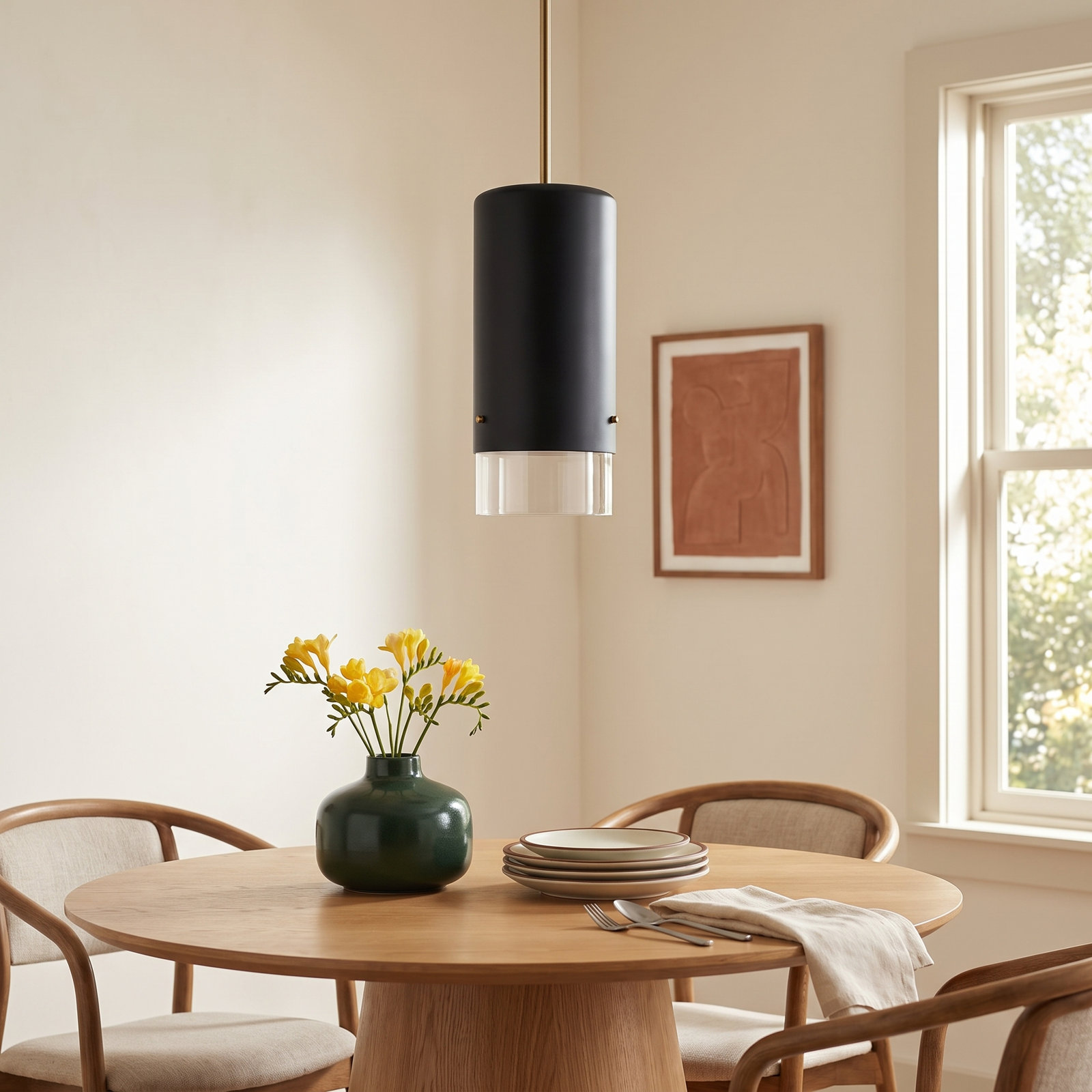 Saeger Dimmable Single Pendant, Black