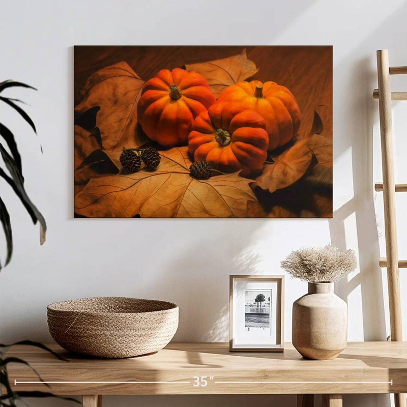Pommes de pin et citrouilles Yarlin, H 16 po x l 24 po