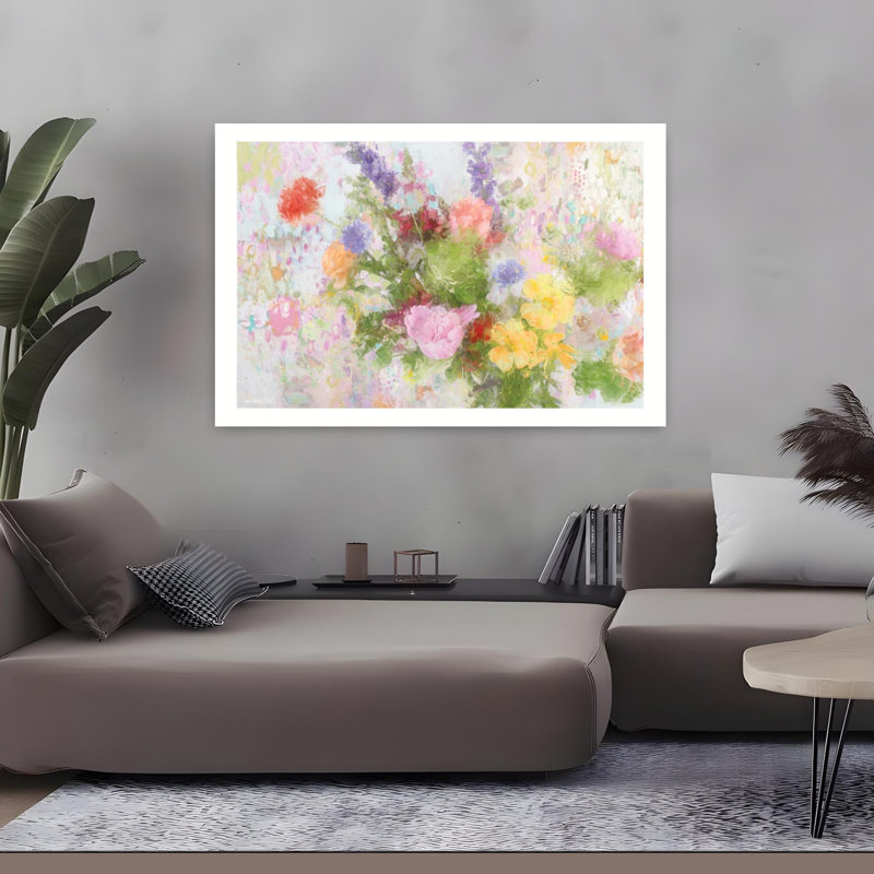 «Where Colors Dance And Sing», art contemporain moderne et coloré, H 32 po x l 48 po