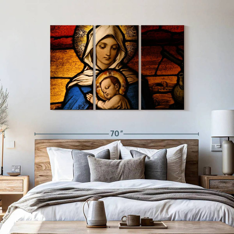 Amour de la Vierge Marie, reproduction d'art sur toile, H 36 po x l 57 po x P 1,25 po