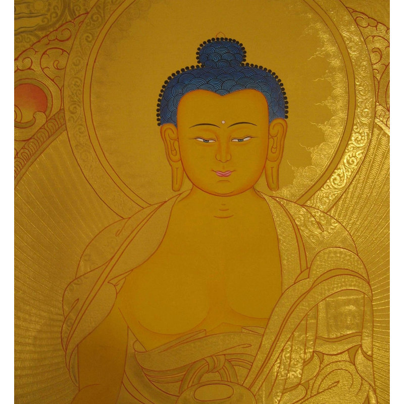 Grand Bouddha Shakyamuni doré (Brocadeless Thangka)