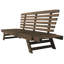Lit de jour de patio avec fabrication en bois franc - rembourrage confortable, bois brun et beige - revêtement durable
