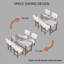 Ensemble de table de salle à manger 3 pièces à hauteur de comptoir pour 2 personnes, table de bar en faux marbre et 2 chaises rembourrées, ensemble de salle à manger moderne de style Mid-Century pour la salle à manger, cuisine de pub, petite place-1414467730-1414467729-1414467728