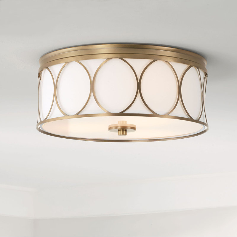 Rylann Cotton / Cotton Blend Flush Mount, Aged Brass
