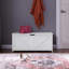 Banc de rangement rétro avec grand intérieur, assemblage facile et poignée découpée en U pour les entrées et les chambres-1649504076