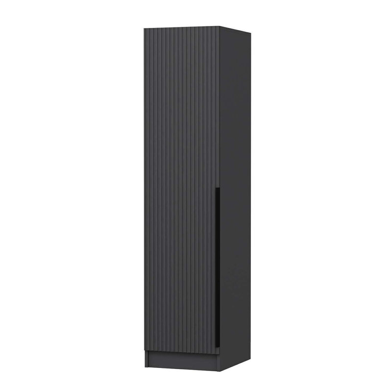 Elina Manufactured Wood Wardrobe, 190cm H x 45cm W x 52cm D, Black