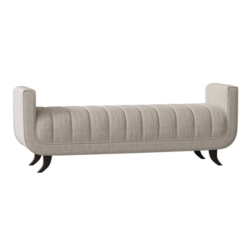 Salon Upholstered Bench, American Walnut, Venice Navy