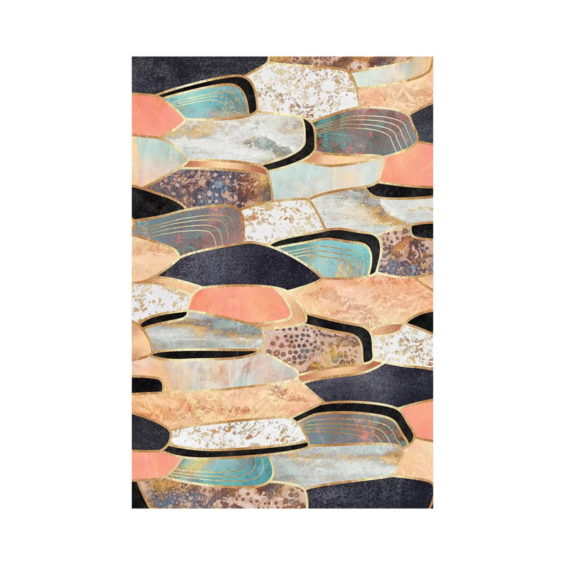 Jolie pierre par Elisabeth Fredriksson-impression d’art graphique, H 60 po x l 40po x P 1,5 po, Toile tendue, Pas de tapis