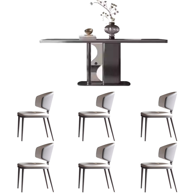 Table et chaise de luxe Deluxe Sense Simple Light, Noir, noir, noir, noir, H 29,5 po x L 55,1 po x l 31,4 po