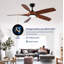 Ventilateur de plafond moderne 56 po avec lumières et télécommande, moteur CC réversible à 6 vitesses, noir mat-569604146