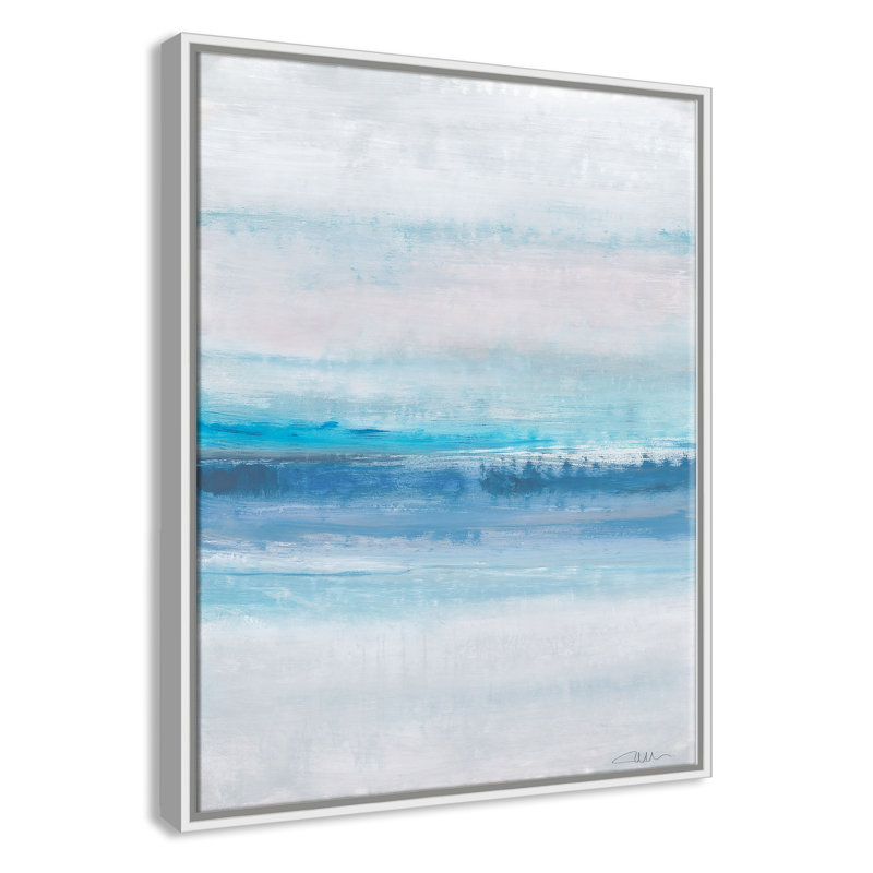 «Coastal Serenity - Floater Frame», reproduction d'art sur toile, H 24 po x l 18 po x P 2 po, Blanc