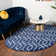 Glam Navy Blue Silver Area Rug