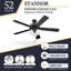 Ventilateur de plafond 52 po avec ensemble d'éclairage Stannor-1706090553