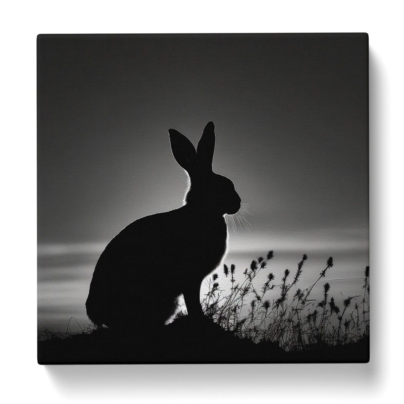 Rabbit Silhouette - Wrapped Canvas
