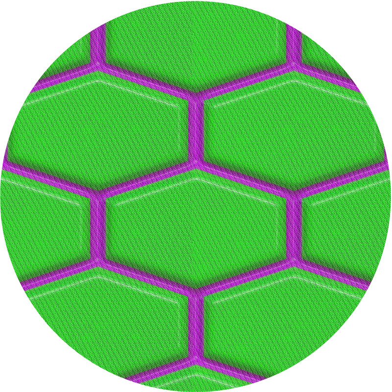Tapis vert/rose à motifs Anasa, Rond 4 pi
