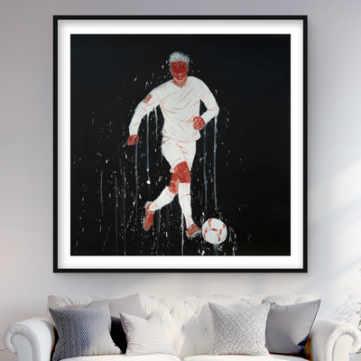 Soccer Player - Modern Loisirs, impression encadrée avec passe-partout