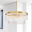 Kaison Glossy Bronze 5-light Two-tier Crystal Rod Drum Chandelier
