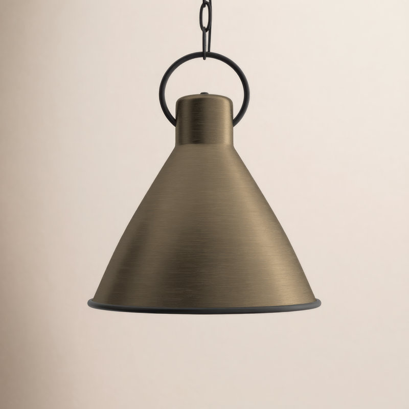 Dax 1 - Light Black Single Pendant, 15.5" H x 12.25" W x 12.25" D, Rustic Pewter