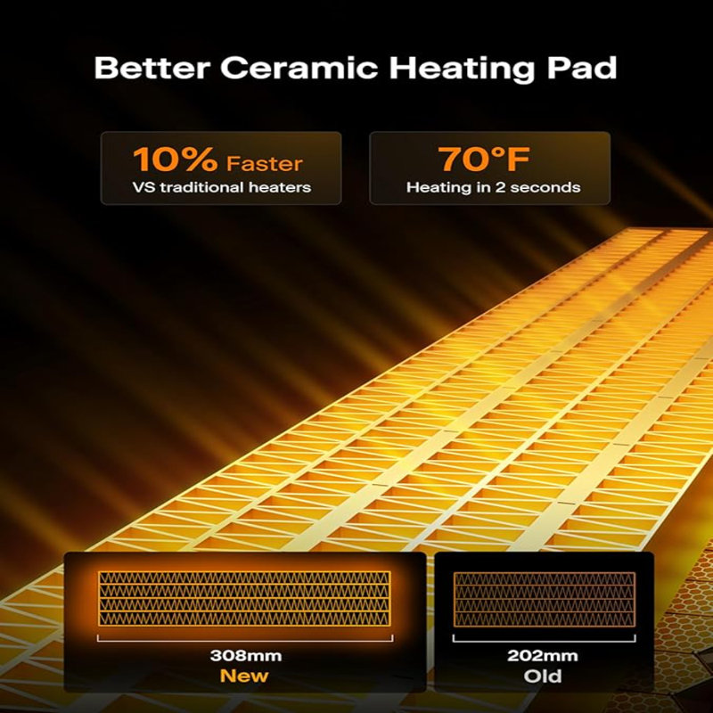 30" Black Ceramic Electric Tower Heater with Thermostat