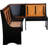 Linon Home Decor Sadie Antique Corner Nook Set With Bench, Wood Plank Look, Space-Saving Design, Left Or Right Hand Configuration