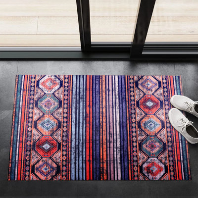 Oriental Cotton and Chenille Flatweave Area Rug