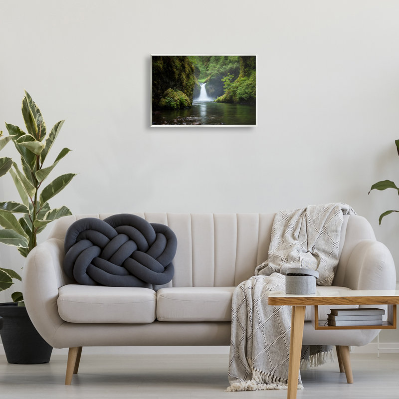 Art mural, "Peaceful Waterfall Creek" par Richard Wong, H 13 po x l 19 po