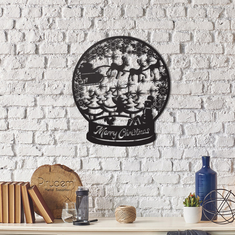 Elegant Decorative Metal Wall Accessory, Black Finish, 19.7 x 19.7 inches | 100% Metal, Thickness: 0.08 inches | Easy Wall Mounting with Back Hanger | Perfect for Modern Home Decor & Unique Art Display