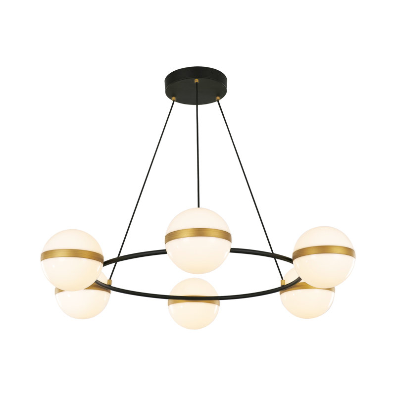 Tagliato 8 - Light Steel Dimmable LED Round Chandelier, 6.38"H x 36"W x 36"D