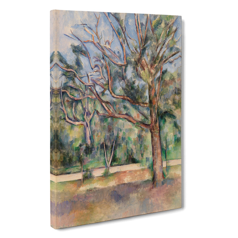 Trees And Road by Paul Cezanne - Wrapped Canvas Painting, 91cm H x 60cm W x 3cm D