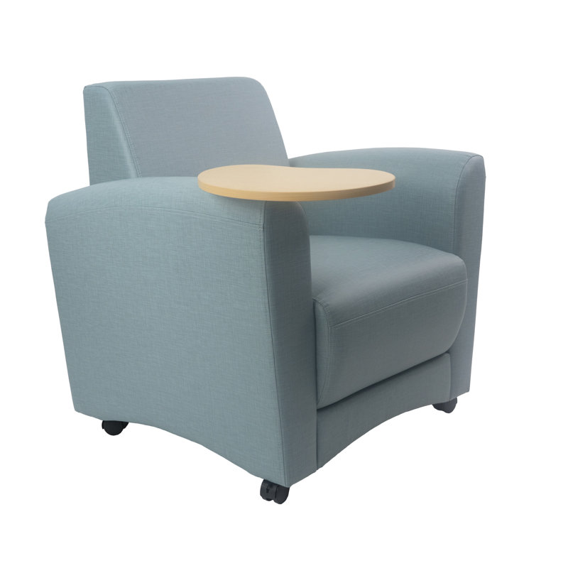Chaise rembourrée Pro Series, Sky Blue Crosshatch/Maple Grain