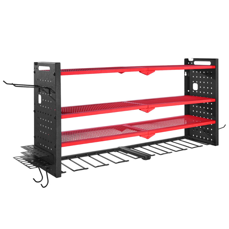 Power Tool Organizer Wall Mount 4-Layer Drill Storage Rack 8 Drill Holders