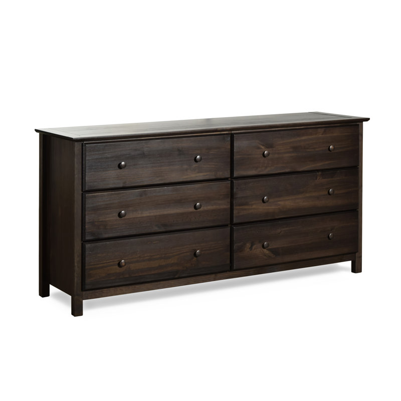 Shaker Solid Wood 6-Drawer Dresser, Espresso
