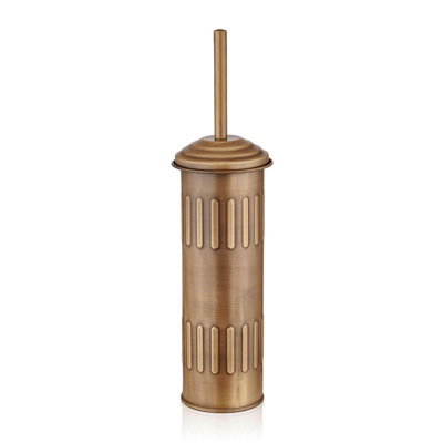 Golden Galvanized Toilet Brush, 16.1 x 3.5 x 3.5 inches | 100% Durable Galvanized Steel | Elegant Gold Finish | Essential Bathroom Accessory for Modern Homes | Rust-Resistant & Stylish Design