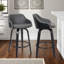 Aiken Mid-century Modern Swivel Counter or Bar Height Bar Stool in Faux Leather and Wood-646212522-646212523-540761437