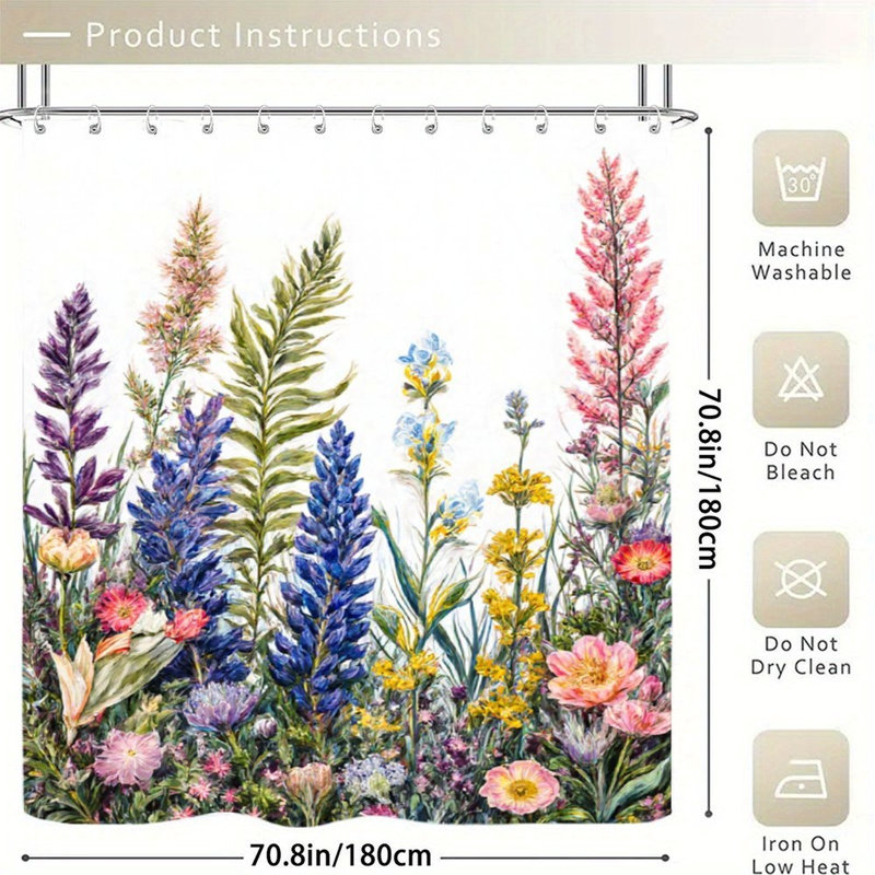 Rideaux de douche Vibrant Wildflowers, 71 po x 71 po