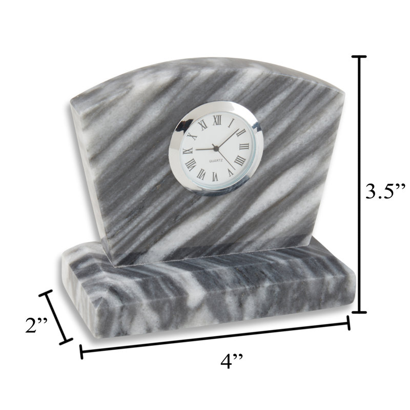 Horloge de table analogique à quartz, Gris / argent
