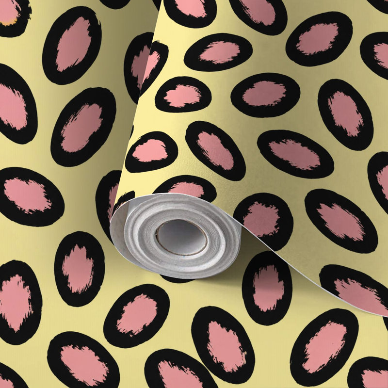 Papier peint adhésif peler et coller en PVC, revêtement mural auto-adhésif amovible avec imprimé abstrait rose noir, imperméable pour la décoration intérieure - Rouleau