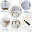 Ensemble de table de salle à manger en pierre frittée extensible de 55 à 79 po avec rallonge cachée et pieds en métal-1153980378-1153980376