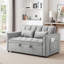 Canapé-lit convertible 3 en 1, canapé-lit moderne escamotable, dossier réglable, canapé-lit futon avec coussins et poches pour le salon-122960368-122960369