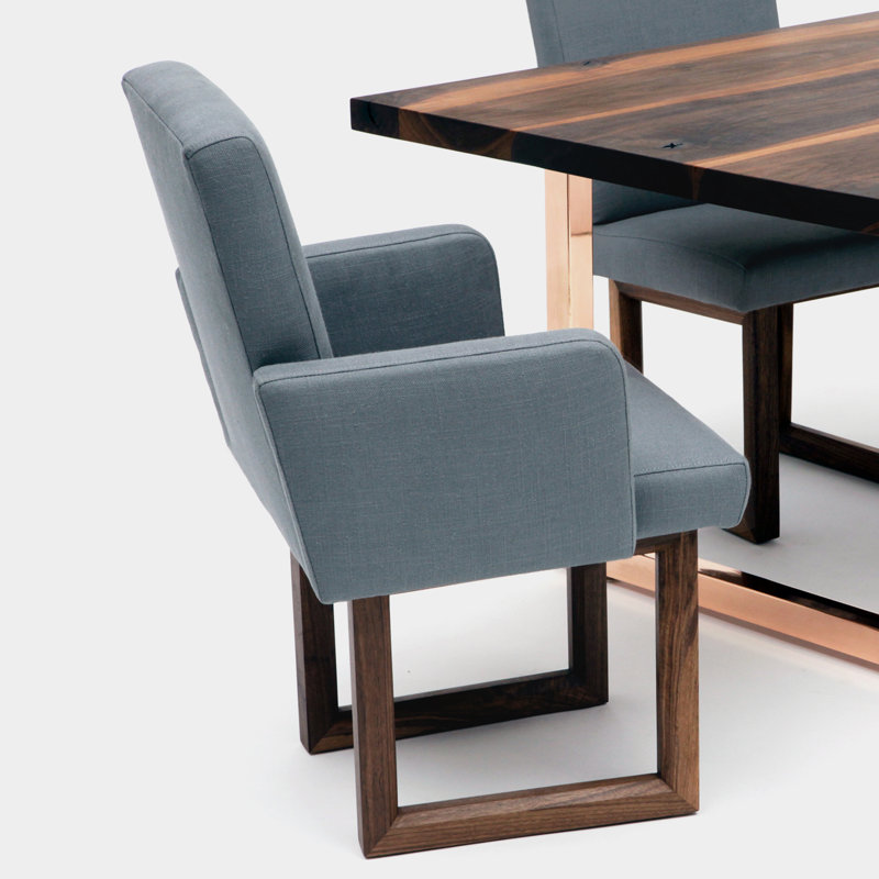 C2 W Upholstered Arm Chair, Mineral Velvet